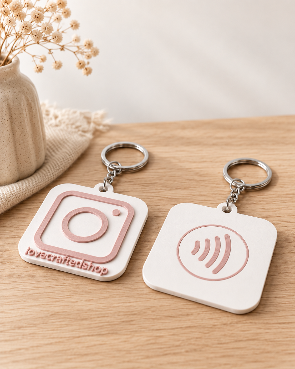 Instagram NFC privjesak s opcionalnim imenom, prednja i stražnja strana