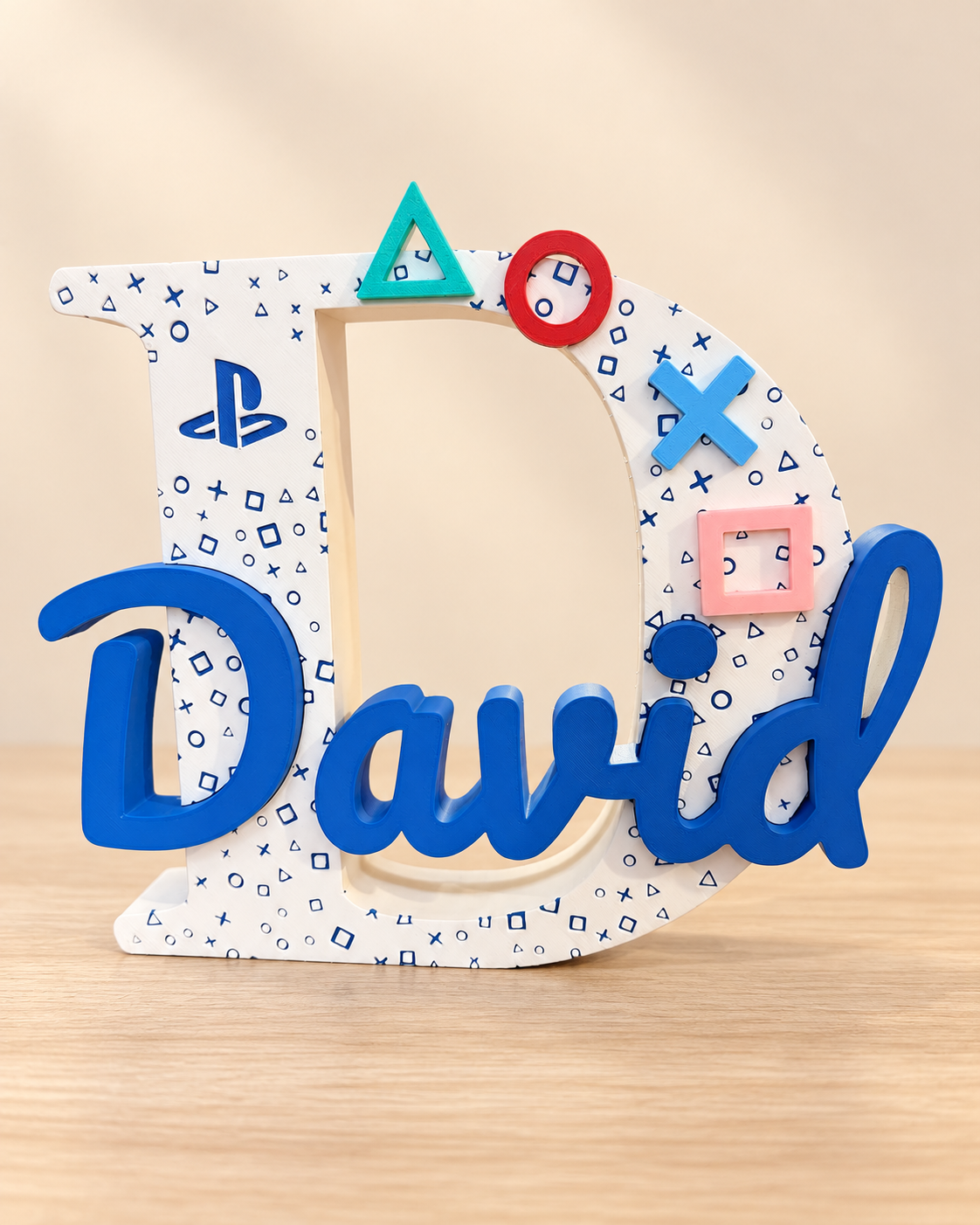 Personalizirano slovo D s imenom David i PlayStation temom